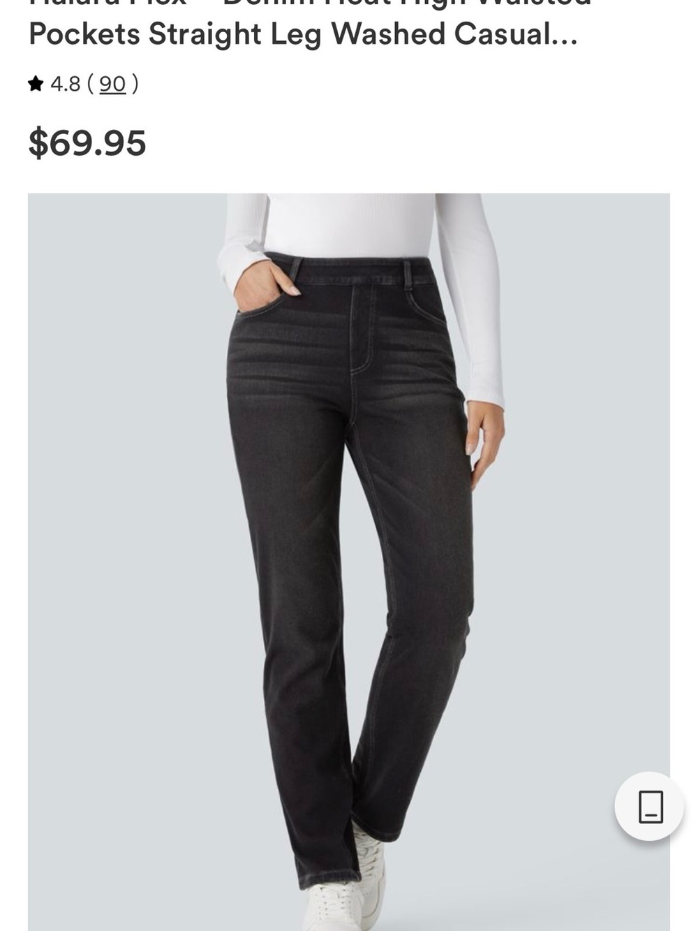 HALARA Black Straight-Leg Women's Pants with Back Pockets